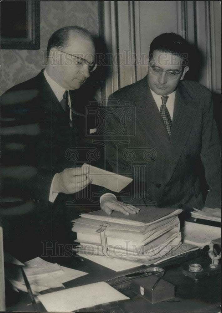 Press Photo President Edgar Faure &amp; M. Soustelle Governor of Algieria - Historic Images