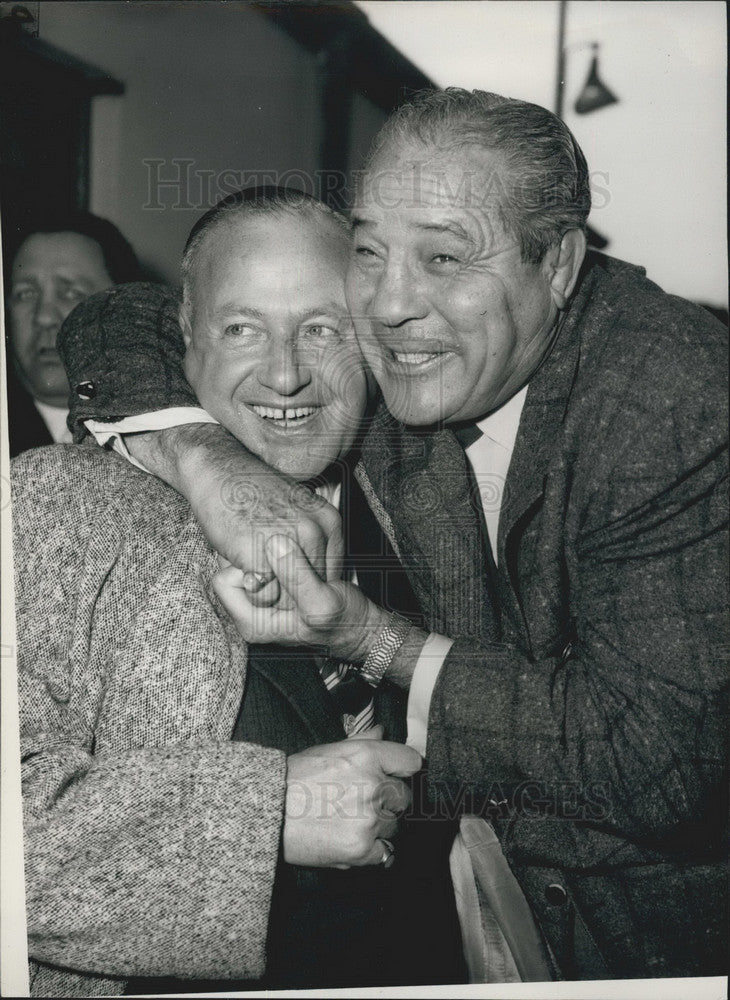 1958 Press Photo Max Baer Former World Heavyweight Champ &amp; Jack Solomon Promoter-Historic Images