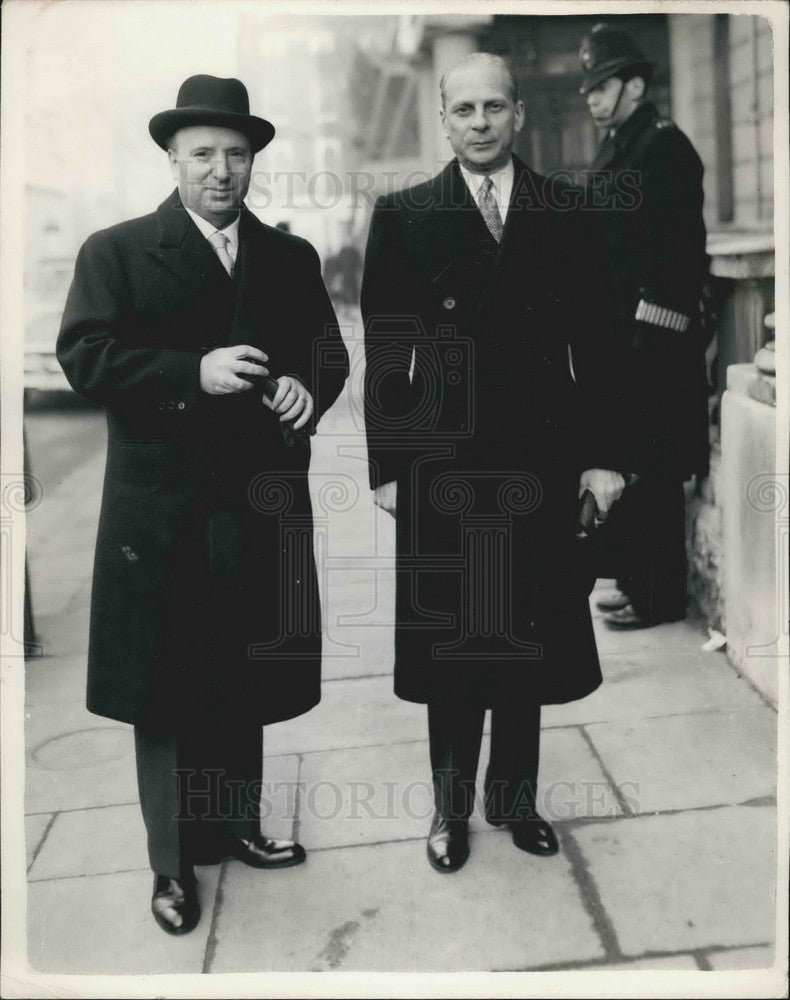 1955 MARIO SCELBA, Italian Prime Minister with Italian Ambassador - Historic Images