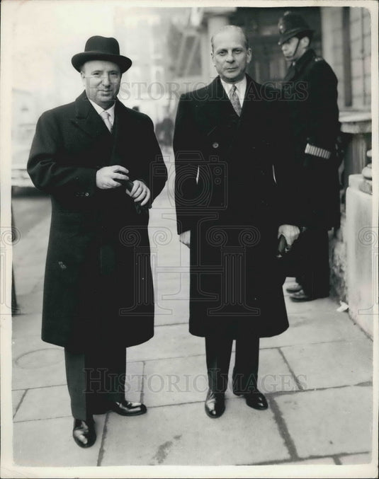 1955 MARIO SCELBA, Italian Prime Minister with Italian Ambassador - Historic Images