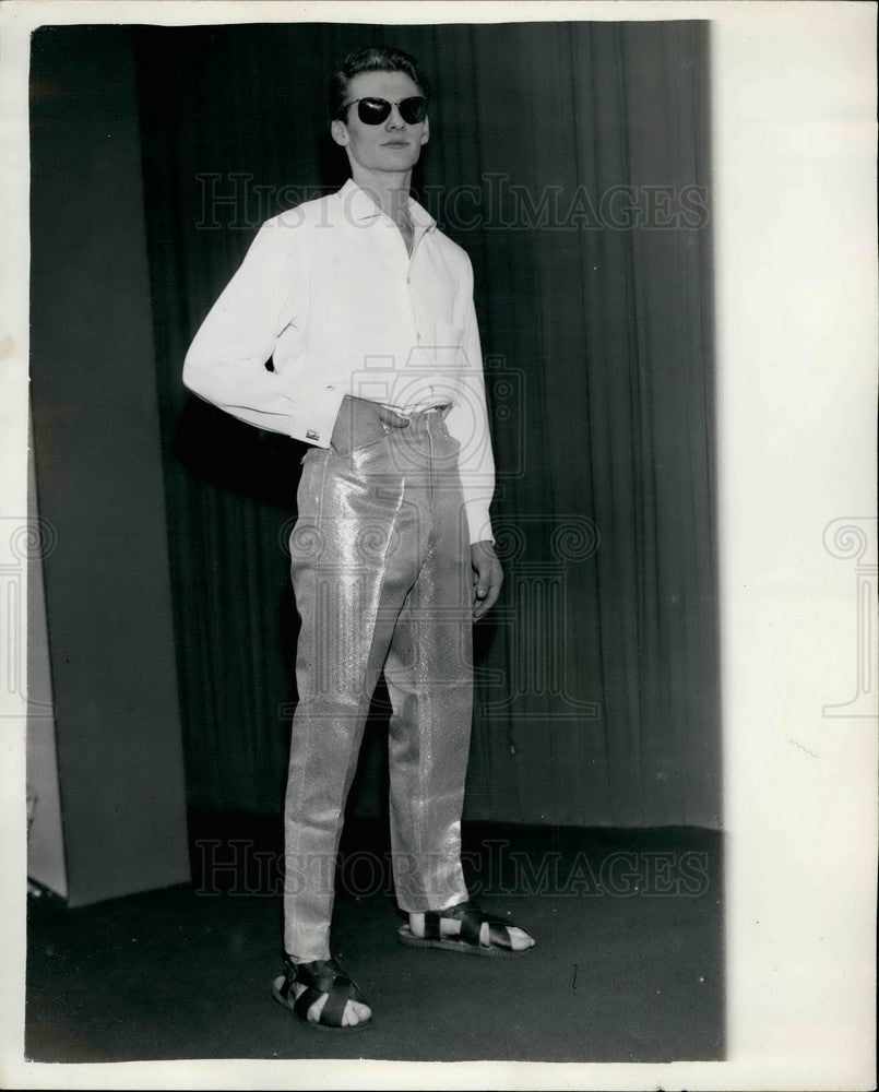 1960, Gold Lame Trousers at Men's and Boy's Trade Fair - KSB14231 - Historic Images