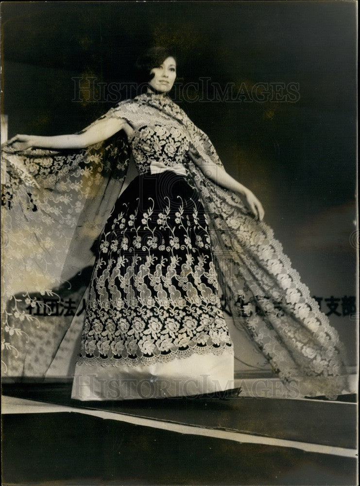 1965 Press Photo Evening Dress, Japanese Designers Association - Historic Images