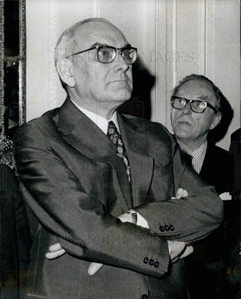 1973 Press Photo Dr. Caetano Portuguese Prime Minister Press Conference London-Historic Images