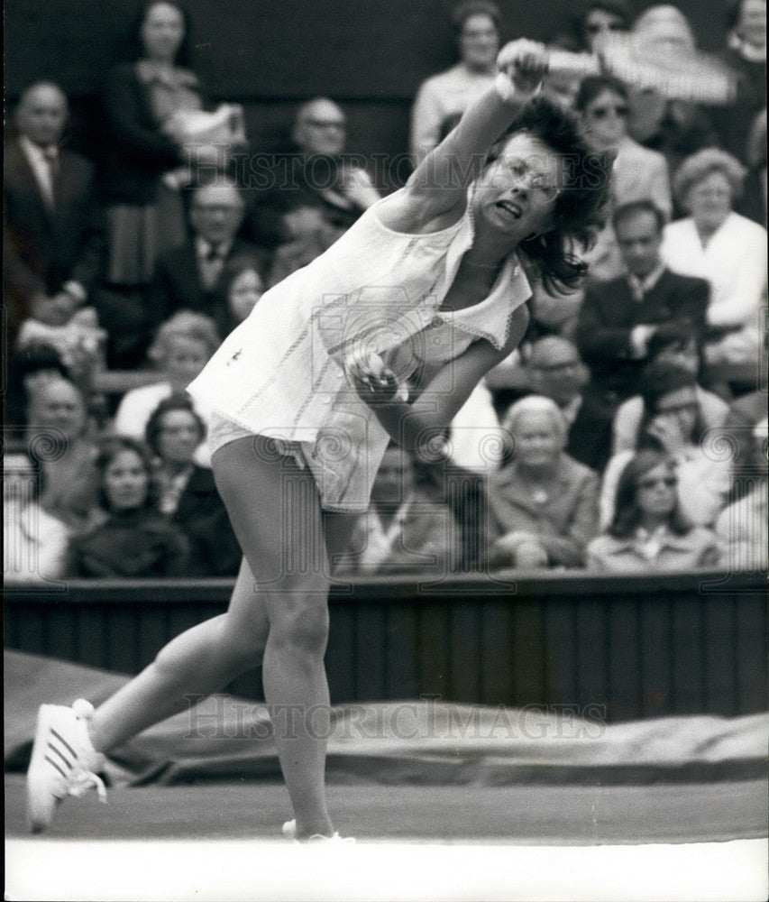 1974 Press Photo Billy Jean King (USA) ,Wimbledon Tennis Championships - Historic Images