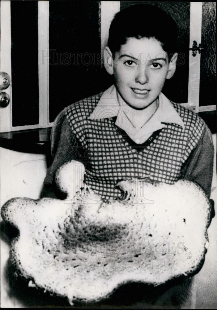 1953 Michel Bodin &amp; Huge Mushroom he found - Historic Images