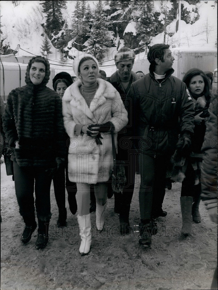 1968 Press Photo Farah Diba &amp; Prince Pahlev at Winter Olympics - Historic Images