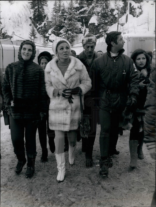1968 Press Photo Farah Diba & Prince Pahlev at Winter Olympics - Historic Images