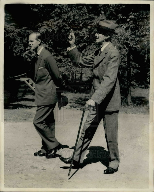 1955 Press Photo Duke of Edinburgh & King Haakon of Norway - KSB16561-Historic Images