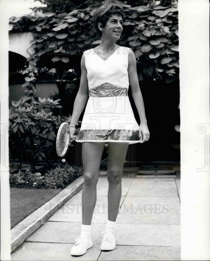 1966 Maria Bueno Brazilian Models Wears Dacron Dress Teddy Tinling - Historic Images