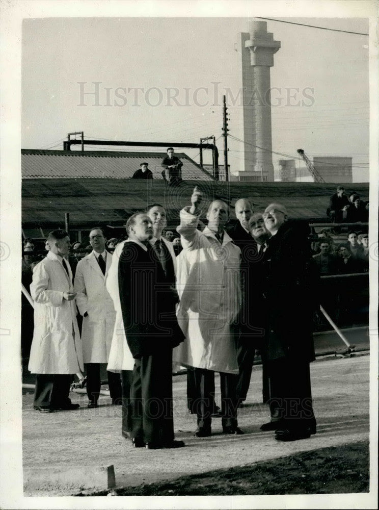 1955 Duke Edinburgh G.H. Davey Edwin Plowden Sir Christopher Hinton - Historic Images