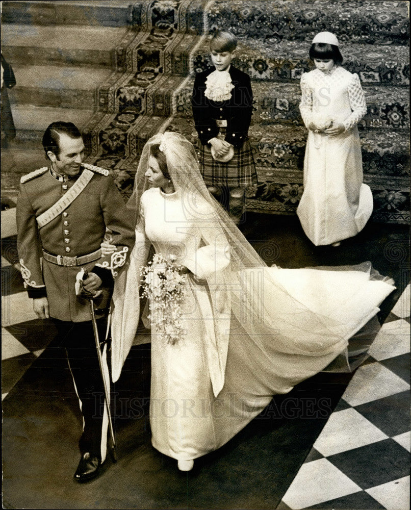 1973 Press Photo Wedding Princess Anne and Capt Mark Phillips at Westminster-Historic Images