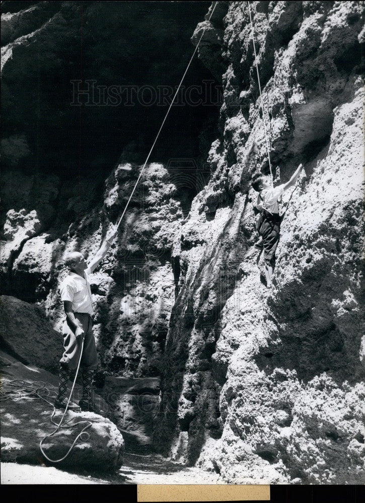 Mountain climbers practice area in Grunwald,Germany  - Historic Images