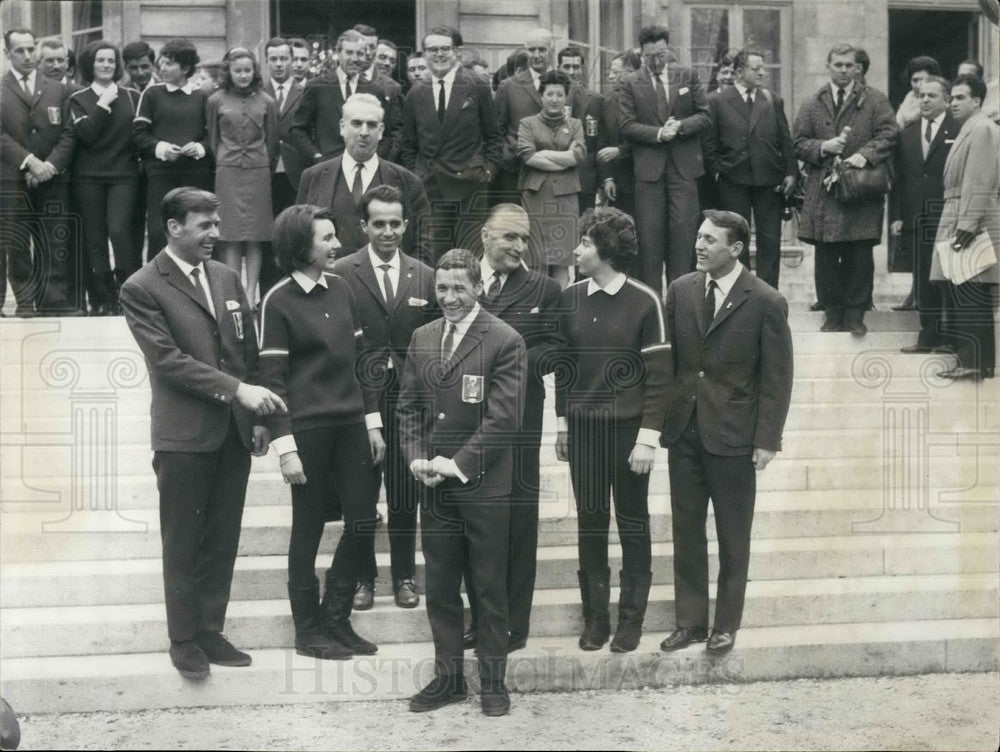 French PM Georges Pompidou and French Olympic team-Historic Images