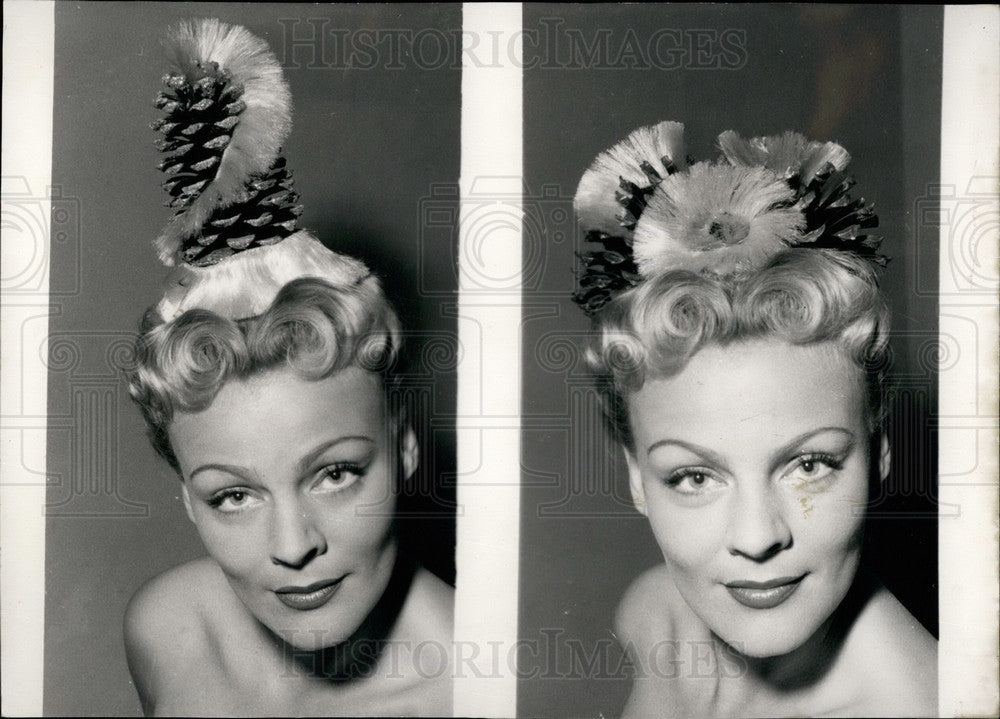 1954 Press Photo Nathalie Natier Actress Hairstyle Fir Nut Paris Hairdresser-Historic Images