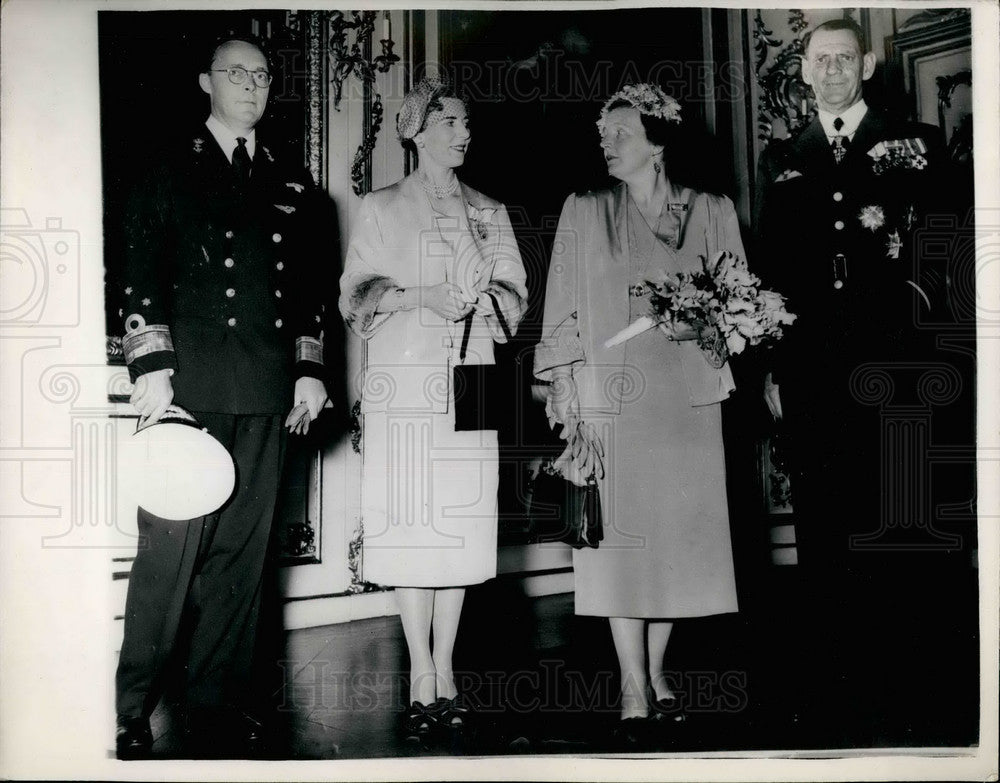 Press Photo Queen Juliana &Prince Bernhardt, King Frederik and Queen Ingrid-Historic Images