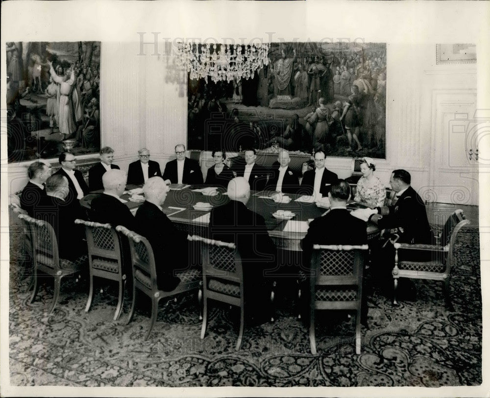 1958 Press Photo Danish Cabinet in Council &amp; Princess Margrethe - KSB19411-Historic Images