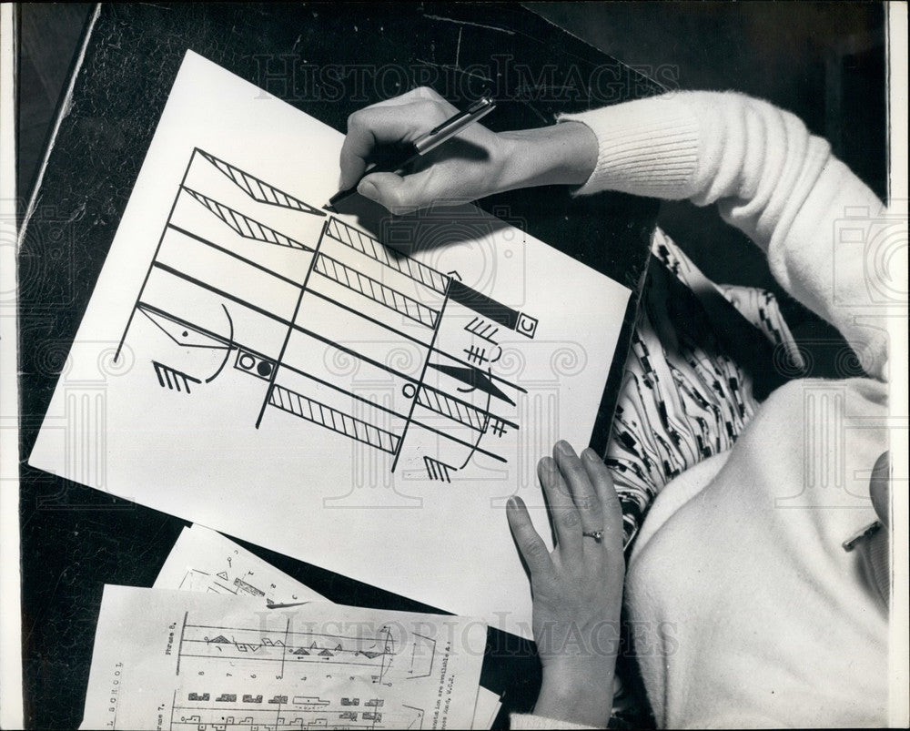 Press Photo drawing of a simple dance movement for teaching dance - KSB19851 - Historic Images