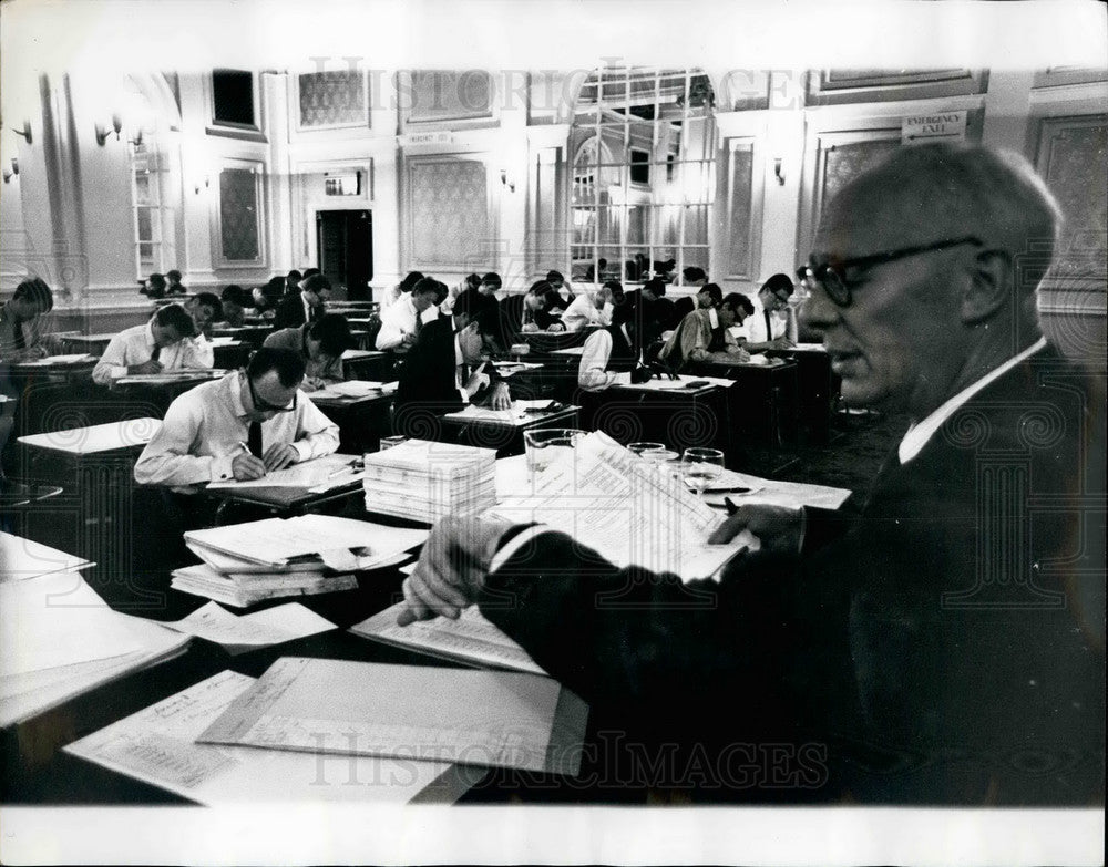 1966, Student take G C E exam in London hotel - KSB19977 - Historic Images