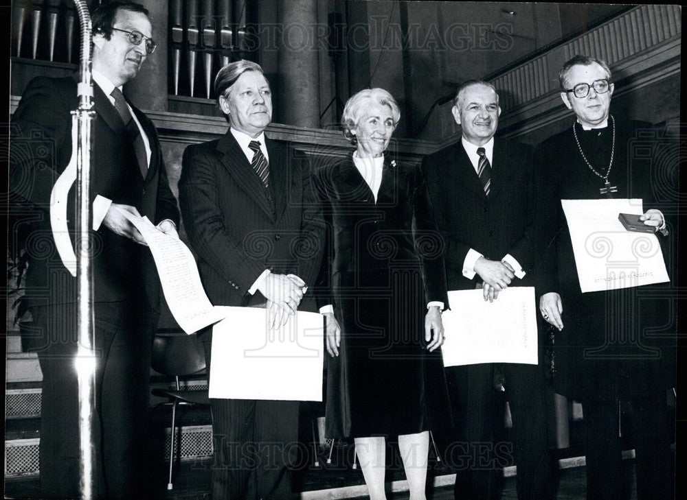 Press Photo Theodor-Heuss-Medal Awardees, 1978 Including Helmut Schmidt - Historic Images