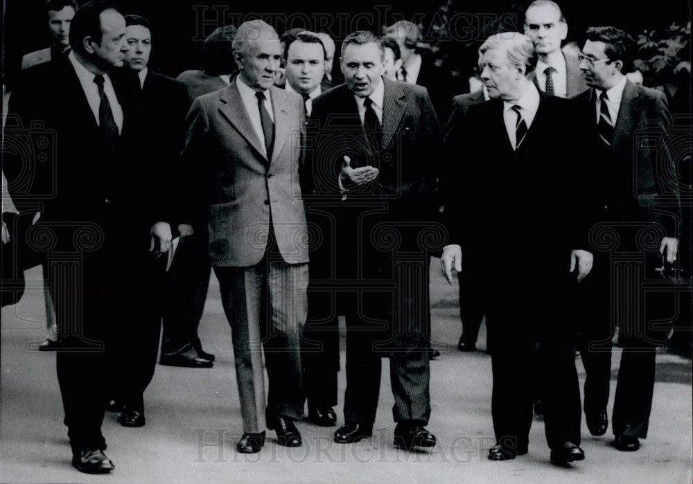 Press Photo Hans Dietrich Genscher Prime Minister Soviet Union Kossigyn Gromiko - Historic Images