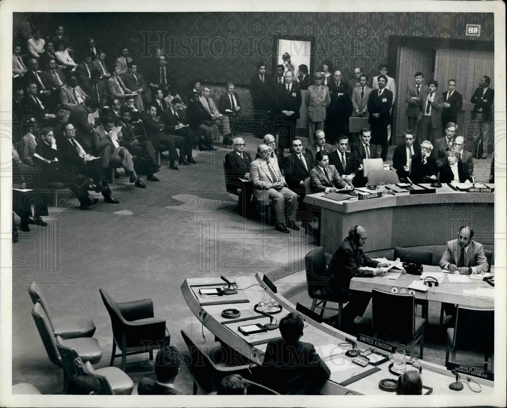 1982 Press Photo Newly Elected President of Lebanon at United Nations - Historic Images