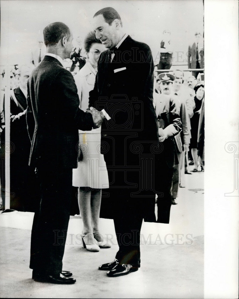 1973 Press Photo General Hugo Banzer, Pres of Bolivia &amp;Pres Peron of Argentine-Historic Images