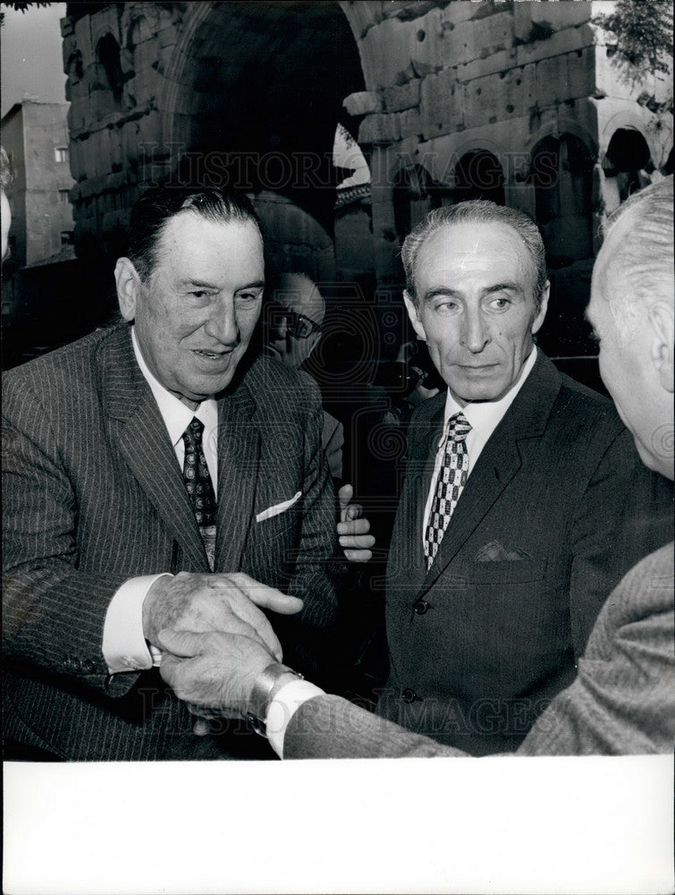 Press Photo Former Argentina President Juan Domingo Peron Arrives Rome - Historic Images