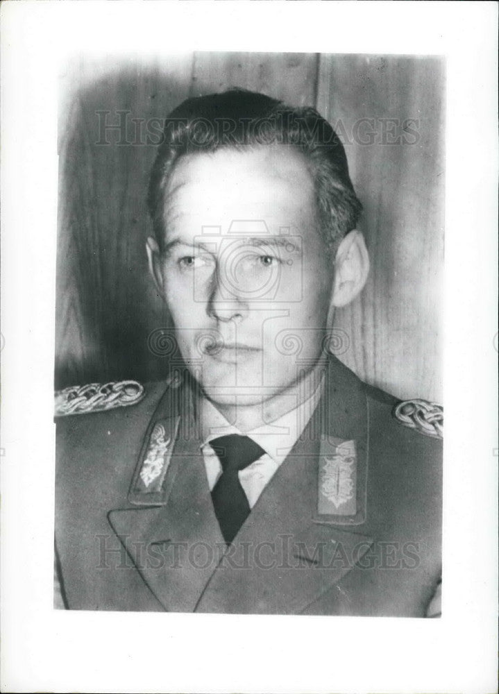1962 Press Photo Major General Helmut Poppe, Border Police, East Berlin- Historic Images