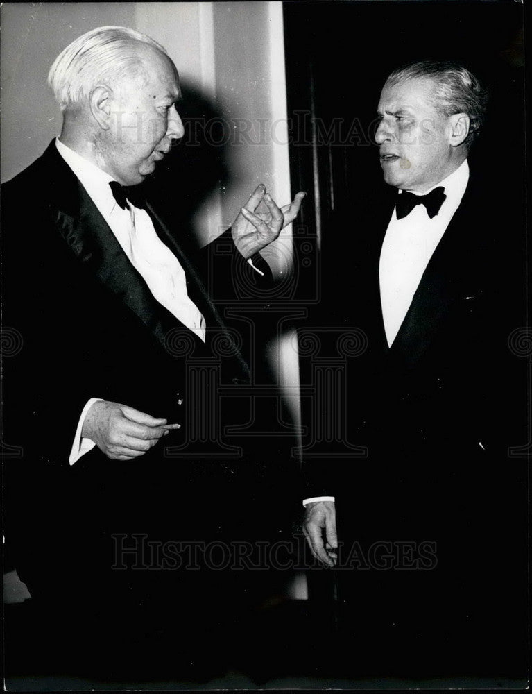 1955 Press Photo Professor  Heuss  and writer Karl Zuckmayer - Historic Images