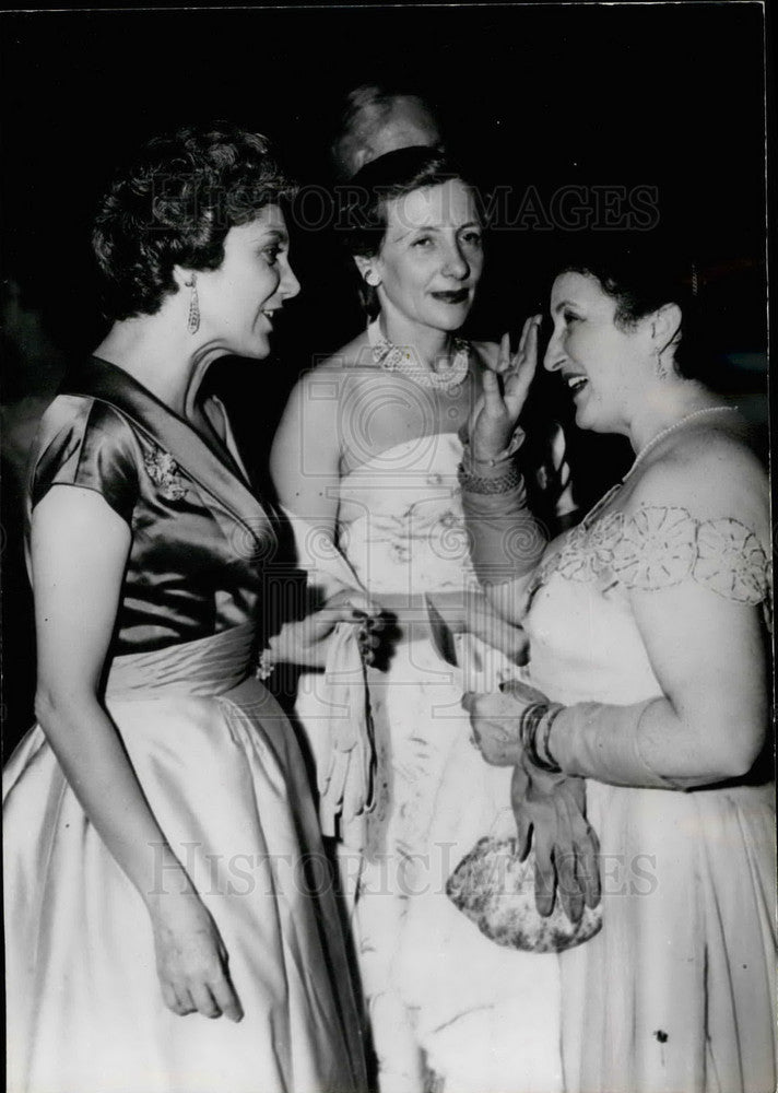 1955 Press Photo Mesdames Mendes-France, Faure And Monnerville, Diplomats&#39; Wives - Historic Images