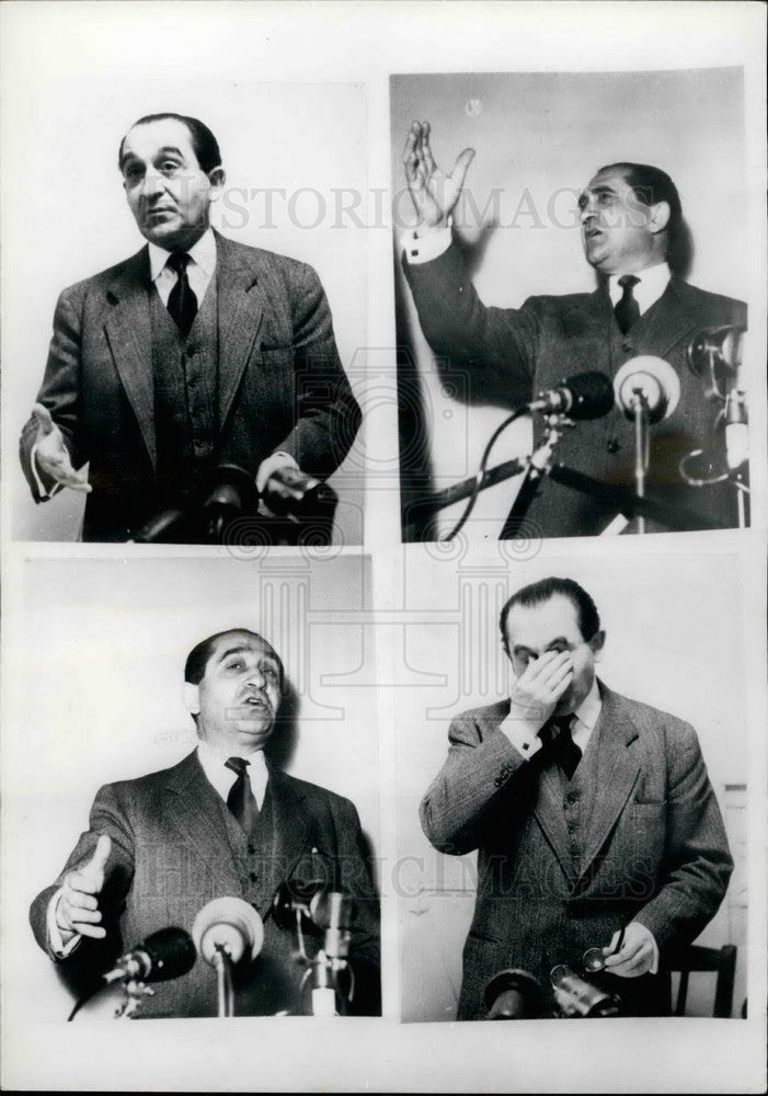 1955 Press Photo Mendes-France Holds Press Conference In Pre-Election Campaign - Historic Images