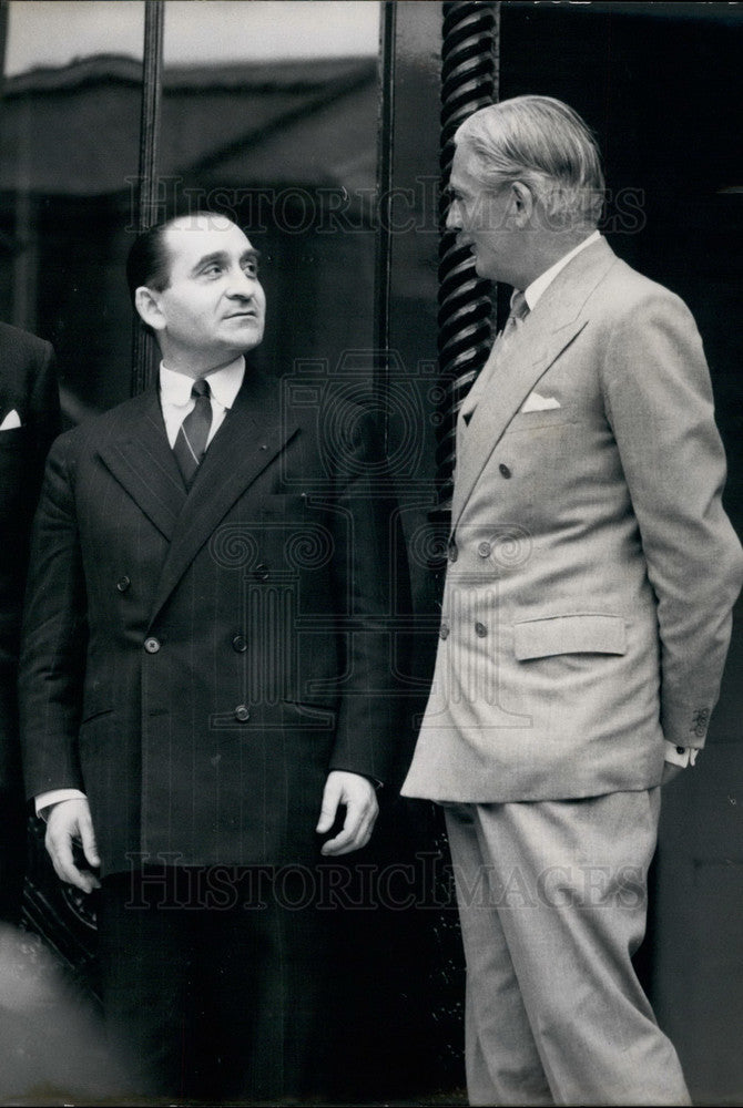 Press Photo French Premier,M. Mendes &amp; Mr. Anthony Eden - KSB24229 - Historic Images