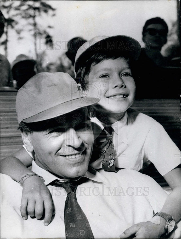 1956 Actors  O.W. Fischer and son Oliver Grimm - Historic Images