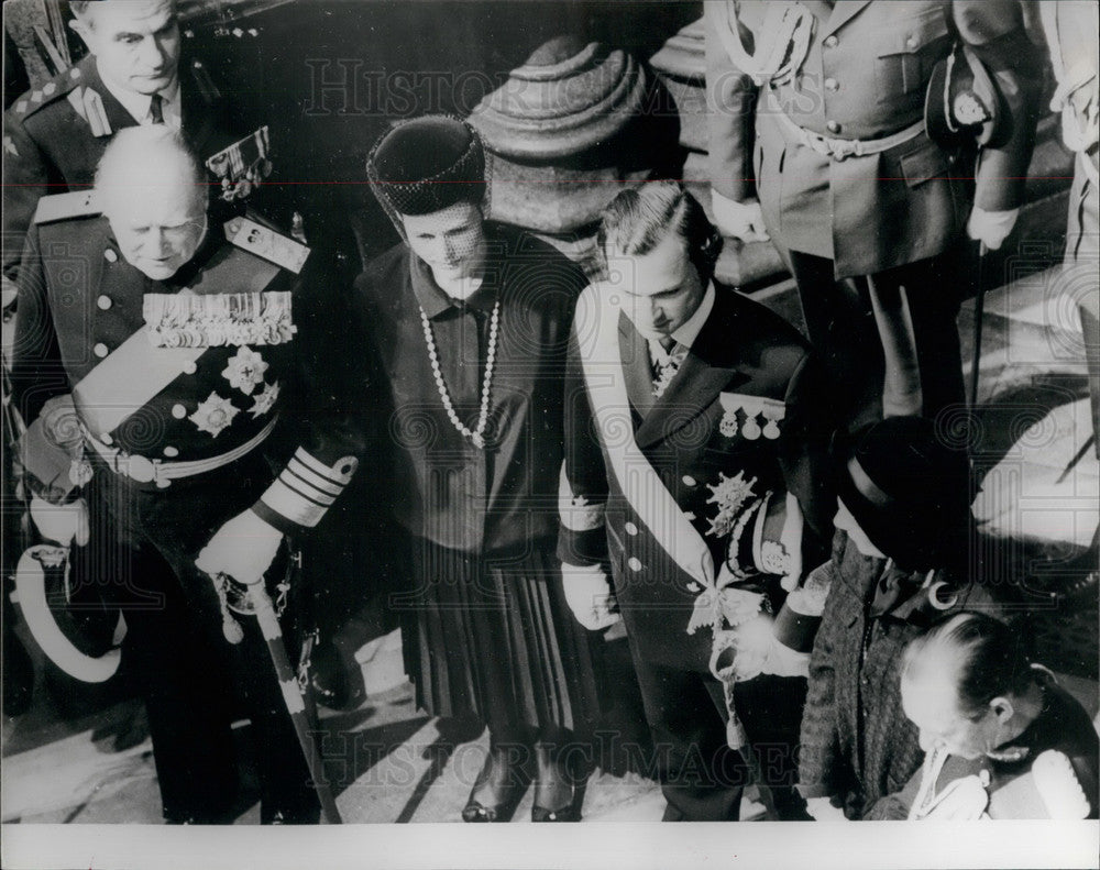 1979 Press Photo King Carl Gustav, Queen Sylvia &amp; King Olav Arrive For Funeral-Historic Images