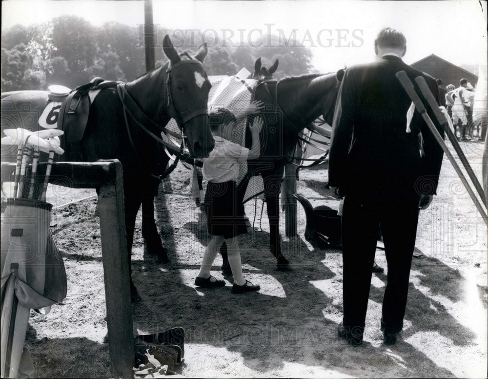 Press Photo Prince Charles &amp; Duke Edinburgh with polo ponies - KSB26401-Historic Images