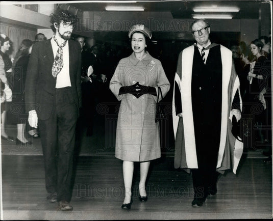 1969, Queen Elizabeth Lord Penny Rector P.R. Corbyn Imperial College - Historic Images