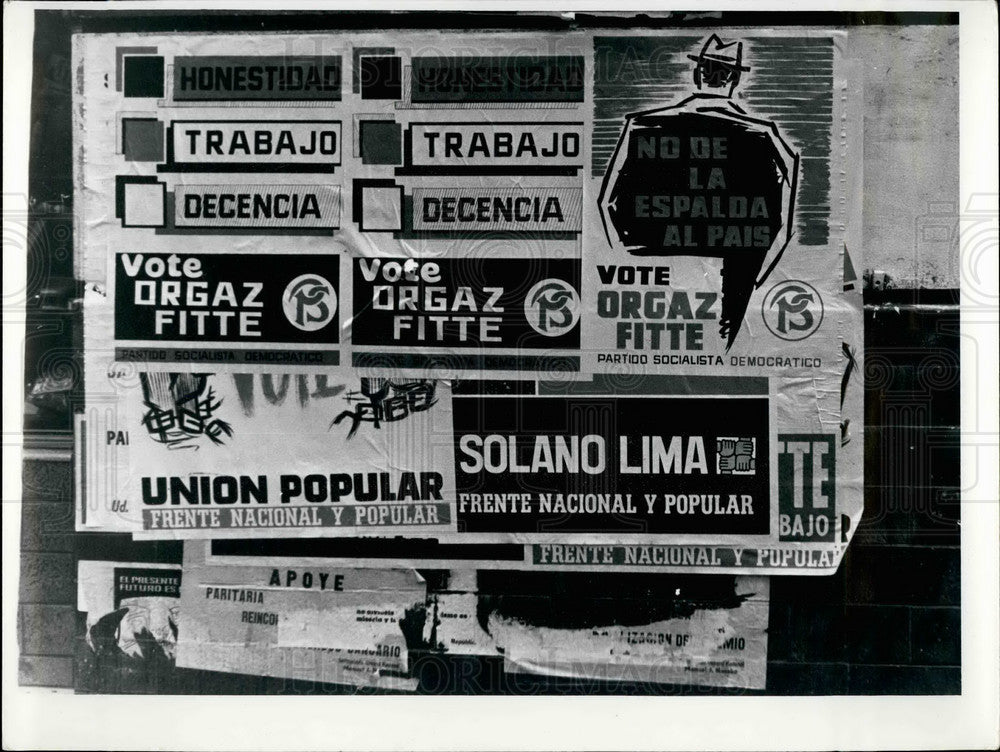 1963 Press Photo Posters Argentine Elections - Historic Images