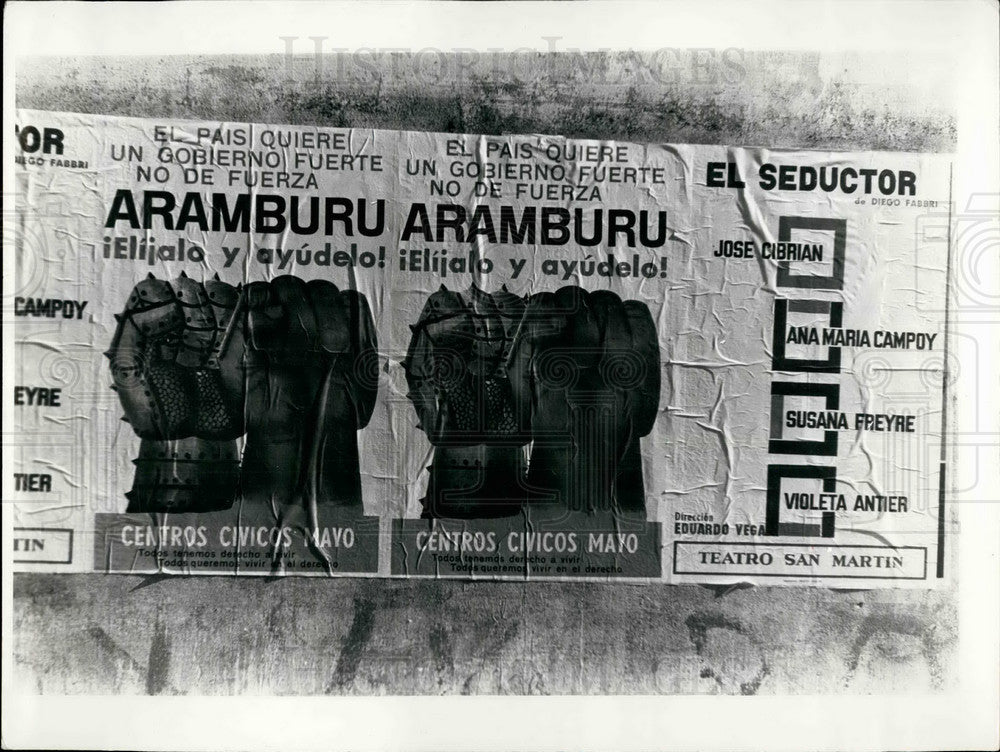 1963 Press Photo Signs for Argentine elections - KSB26757- Historic Images