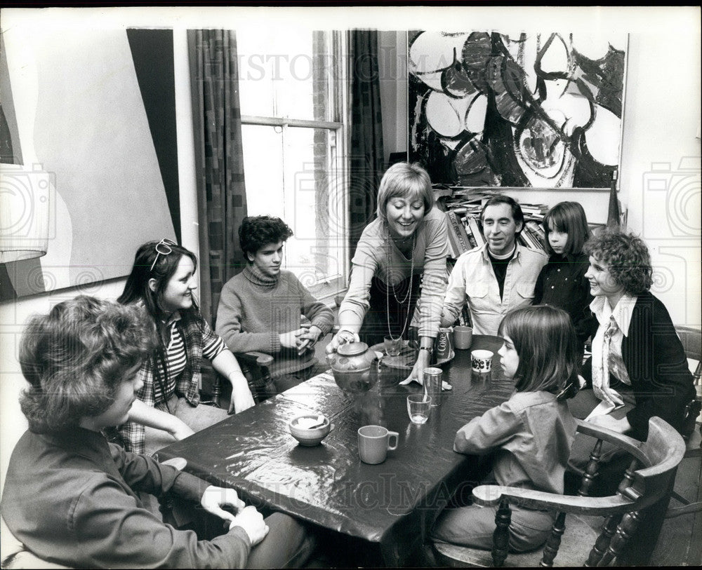 1958 Press Photo Rev Pelling having tea with his 4 sons and students - KSB27117-Historic Images