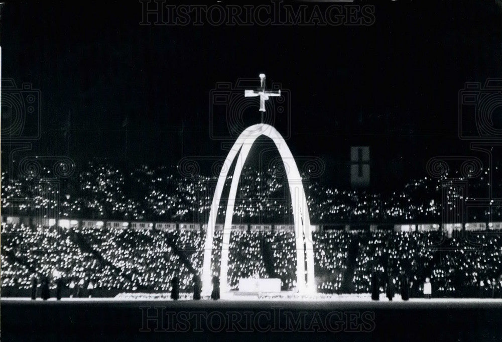 1958 Candles Light Up Berlin Olympic Stadium - Historic Images