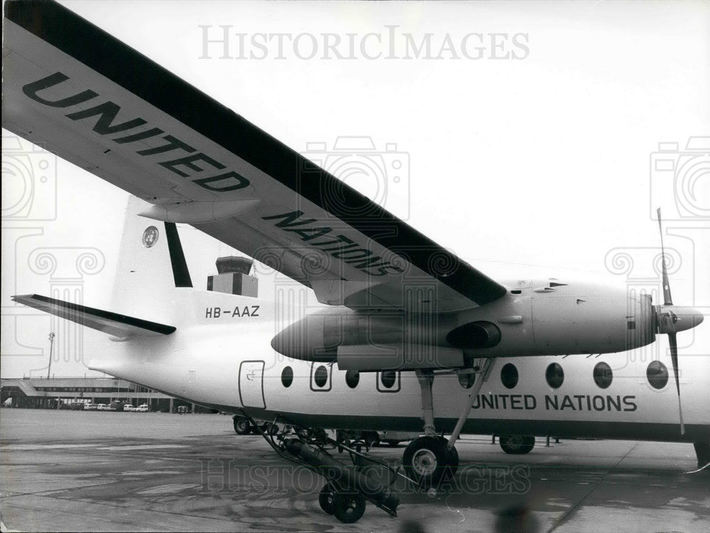 1973 A Swiss Fokker Plane for the United Nations meetings - Historic Images