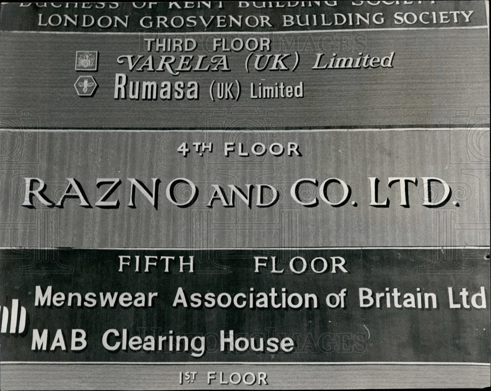 Press Photo Name plate on bldg in Regeant St where spy worked - Historic Images