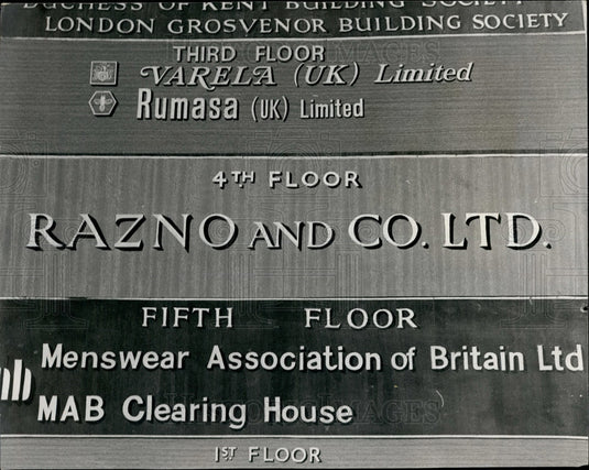 Press Photo Name plate on bldg in Regeant St where spy worked - Historic Images