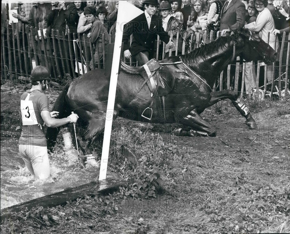 1971 Press Photo Mr. Stibbe Unseated From His Mount Autumn Bronze" At Jump - Historic Images