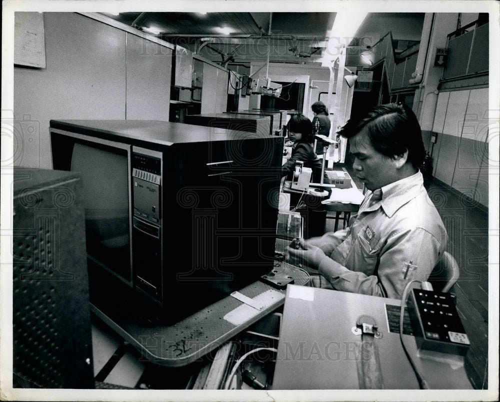 Production line for Matsushita (Panasonic) color TVs  - Historic Images