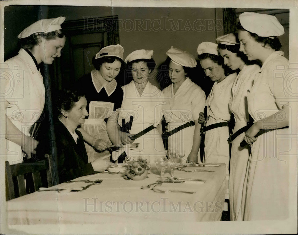 Press Photo South East London Techinical College,waitress training - KSB30835 - Historic Images
