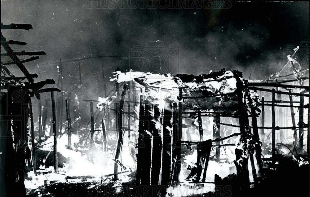 1968 Fire at scene of Kenya - Nairobi aircrash - Historic Images