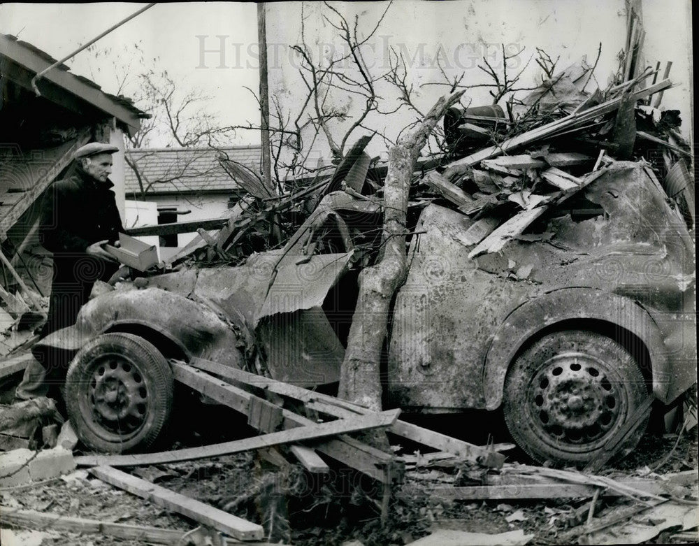 1962, Wreckage from An explosion in the Essex village of Takely - Historic Images