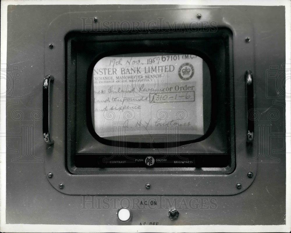 1959  Closed circuit televisions installed in Manchester Banks - Historic Images