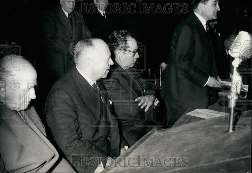 Press Photo Mendes-France, Daladier, Clarapede & Metzie At Convention-Historic Images